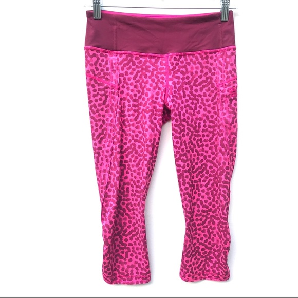 Lululemon  Top Speed Crop Ace Spot Magenta 4 pants - Picture 5 of 6